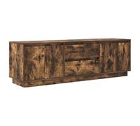 vidaXL Meuble TV avec Lumières LED Chêne Fumé 160,5x41x50 cm, Support Multimédia, Banc HiFi