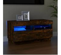 vidaXL Meuble TV avec lumières LED chêne fumé 80x35x40 cm 815723