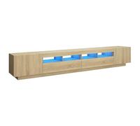 vidaXL Meuble TV avec lumières LED Chêne Sonoma 260x35x40 cm