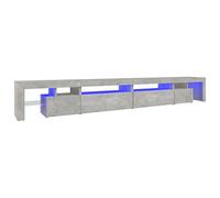 vidaXL Meuble TV avec Lumières LED Centre de Divertissement Rangement Meuble Média Meuble de Salon Salle de Séjour Maison Gris Béton 290x36,5x40 cm