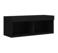 vidaXL Meuble TV avec lumières LED Noir 80x30x30 cm