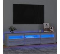 vidaXL Meuble TV 3152760 – Lumières LED et rangement – Sonoma gris 180x35x40 cm