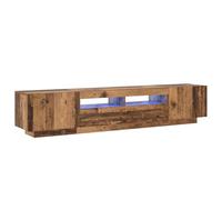 vidaXL Meuble TV avec lumières LED Vieux Bois Bois d'ingénierie, Support TV, Buffet de télévision, Meuble multimédia, Banc TV, Meuble HiFi