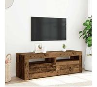 vidaXL Meuble TV avec lumières LED vieux bois bois d'ingénierie, support TV, meuble multimédia, console TV, meuble hifi, 856313