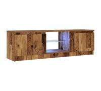 vidaXL Meuble TV avec lumières LED Vieux Bois Bois d'ingénierie, Support TV, Meuble multimédia, Console TV, Meuble HiFi, Centre de Divertissement