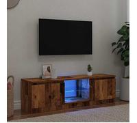 vidaXL Meuble TV Vieux bois (bois d'ingénierie) avec lumières LED – Marron