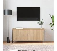 vidaXL Meuble TV avec Portes, Armoire de Télévision avec Compartiments, Meuble Télé avec Rangement Salon Salle de Séjour, Industriel, Chêne Sonoma Bois Ingénierie 826291 Marron G
