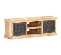 vidaXL Meuble TV avec portes en acier 120x30x40 cm Bois de manguier