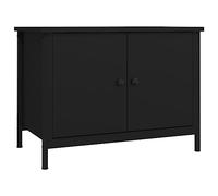 Meuble TV avec portes noir 60x35x45 cm bois d ingénierie noir G