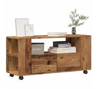 Meuble TV avec roulettes vieux bois bois d ingénierie Marron