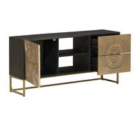 vidaXL Meuble TV avec tiroir avec étagère Laiton 105 x 30 x 50 cm