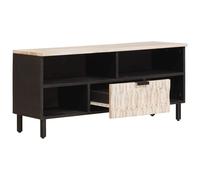 vidaXL Meuble TV avec tiroir Finition Lavage Blanc 100 x 33,5 x 46 cm