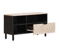 vidaXL Meuble TV avec tiroir Finition Lavage Blanc 80 x 33,5 x 46 cm