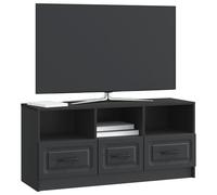 vidaXL Meuble TV avec tiroir Noir 102 x 34,5 x 47 cm Bois d'ingénierie, Salon Moderne, Meuble Bas rectangulaire, Rangement spacieux, Support média avec poignées en métal