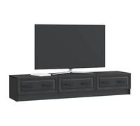 vidaXL Meuble TV avec tiroir Noir 147 x 34,5 x 27 cm Bois d'ingénierie, Meuble Bas Moderne en Bois, Design épuré, Rangement élégant pour Le Salon, Grand Espace