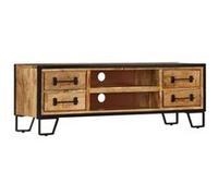 vidaXL Meuble TV avec tiroirs 120 x 30 x 40 cm Bois massif de manguier Brun G