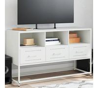 vidaXL Meuble TV blanc 100,5x39x60,5 cm acier