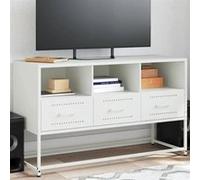 vidaXL Meuble TV blanc 100,5x39x60,5 cm acier