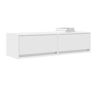 vidaXL Meuble TV Blanc 100 x 31 x 25,5 cm Bois d'ingénierie, Rangement Salon, Meuble TV Moderne, unités murales, étagères Pratiques, Design élégant, Gain de Place