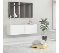 Meuble TV Blanc 100x30x30 cm Bois d'ingénierie Blanc G
