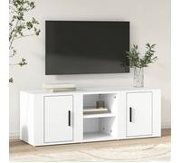 vidaXL Meuble TV 819428 – Bois d'ingénierie, Blanc, 100 x 31,5 x 35 cm