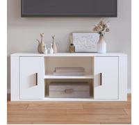 vidaXL Meuble TV Blanc 100x35x40 cm Bois d'ingénierie 823091
