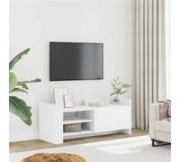 vidaXL Meuble TV Blanc 100x35x40 cm Bois d'ingénierie, support TV, buffet TV, meuble multimédia, banc TV, armoire hifi, 848374 Blanc G