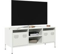 vidaXL Meuble TV blanc 101,5x39x43,5 cm acier laminé à froid