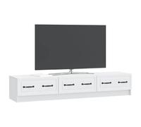 vidaXL Meuble TV Blanc 147 x 34,5 x 27 cm Bois d'ingénierie, Meuble Bas Moderne en Bois, Design épuré, Rangement élégant pour Le Salon, Grand Espace