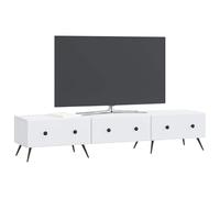 vidaXL Meuble TV Blanc 147 x 34,5 x 30 cm Bois d'ingénierie, Salon Moderne, Centre de Divertissement rectangulaire, Meuble TV stylé, Rangement Pratique, Solution Gain de Place