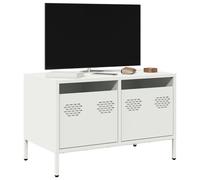 vidaXL Meuble TV blanc 68x39x43,5 cm acier laminé à froid