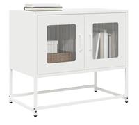 vidaXL Meuble TV blanc 68x39x60,5 cm acier laminé à froid, banc tv, meuble hifi, centre de divertissement, buffet tv, meuble 853337