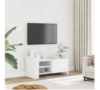 vidaXL Meuble TV 80x35x40 cm blanc – Bois d’ingénierie, meuble multimédia