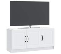 vidaXL Meuble TV Blanc 99 x 34,5 x 47 cm Bois d'ingénierie, Salon, Meuble Moderne de Rangement, Support TV rectangulaire, Cabinet Polyvalent, étagère Tendance