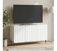 vidaXL Meuble TV Blanc 99 x 34,5 x 52 cm Bois d'ingénierie, Meuble TV Rectangulaire, Console Moderne, Rangement Chic, Buffet Pratique pour Le Salon