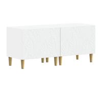 vidaXL Meuble TV Blanc Bois d'ingénierie, Meuble TV Moderne, Bois résistant à l'humidité, Grand Rangement, Profil Fin, Design Pratique pour Le Salon