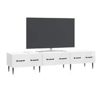 vidaXL Meuble TV Blanc Brillant 147 x 34,5 x 30 cm Bois d'ingénierie, Meuble de Salon, Console Vintage, Cabinet TV rectangulaire, en Bois, Support pour Divertissement à Domicile