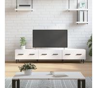 Meuble TV blanc brillant 150x36x30 cm bois d ingénierie Blanc G