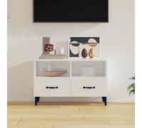 vidaXL Meuble TV Blanc brillant 80x36x50 cm Bois d'ingénierie 812597