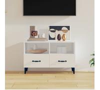 vidaXL Meuble TV Blanc brillant