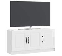 vidaXL Meuble TV Blanc Brillant 99 x 34,5 x 47 cm Bois d'ingénierie, Salon, Meuble Moderne de Rangement, Support TV rectangulaire, Cabinet Polyvalent, étagère Tendance