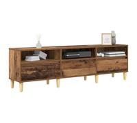 vidaXL Meuble TV Bois Ancien 150 x 30 x 45 cm Bois d'ingénierie, Meuble TV Rustique, Armoire de Rangement Solide, Design rectangulaire Chic, tiroirs spacieux, Pieds effilés, Usage Polyvalent