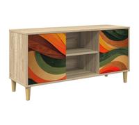 vidaXL Meuble TV Bonn 102 x 33 x 50 cm Sonoma Bois d'ingénierie, Meuble TV rectangulaire Moderne, Rangement spacieux, Console élégante, Organisation intérieure, Entretien Facile