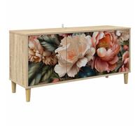 vidaXL Meuble TV BORNE 102 x 33 x 50 cm Sonoma Bois d'ingénierie, Meuble TV rectangulaire pour Salon Moderne, Rangement spacieux, Meuble en Bois, Cabinet Pratique pour médias