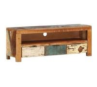 vidaXL Meuble TV Centre de Divertissement Armoire Basse Armoire Stéréo Salon Salle de Séjour Maison Intérieur 110x30x40 cm Bois de Récupération Massif Brun G