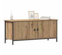 vidaXL Meuble TV Chêne artisanal 100 x 35 x 45 cm Bois d'ingénierie, 2 portes, 2 étagères