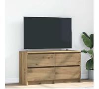 vidaXL Meuble TV chêne artisanal 100x35x54 cm bois d'ingénierie, banc tv, meuble hifi, centre de divertissement, buffet tv, 861804