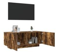 vidaXL Meuble TV Chêne fumé 100x35x40 cm Bois d'ingénierie815717 Marron G