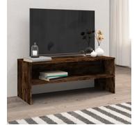 vidaXL Meuble TV 815231 Chêne fumé 100x40x40 cm en bois d'ingénierie