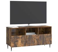 vidaXL Meuble TV Chêne fumé 102 x 34,5 x 50 cm Bois d'ingénierie, Meuble TV rectangulaire Tendance pour Salon, Espace de Rangement Multi-Usage, Meuble Contemporain